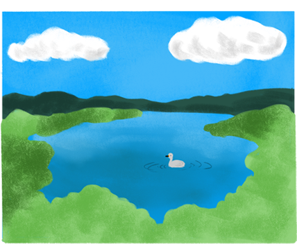 みずうみのイラスト